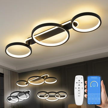 Dimmable LED Ceiling Light Adjustable with Remote Control 36W 3000-6500K for Living Room