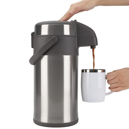 Olerd 4.0L Stainless Steel Coffee Dispenser Double-Walled Vacuum Insulated Carafe – Silver
