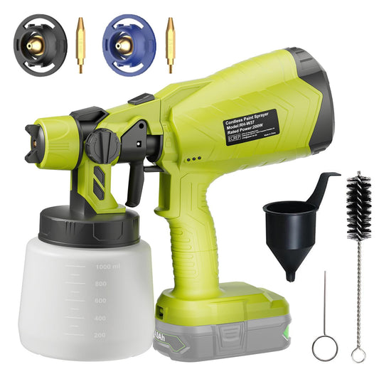 Ryobi Cordless Paint Sprayer Compatible with 18V One+ Battery 1L Tank 2 Nozzles – Battery Not Included