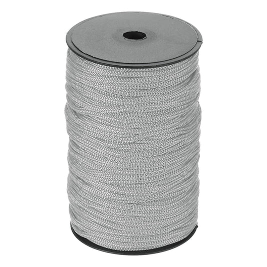 Polypropylene Braided Utility Rope 1/4 inch Hollow 328 ft for Camping Clothesline – Light Grey 328 ft - Mixed Box