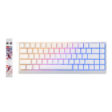 Wired Mechanical Gaming Keyboard 60% Compact with RGB PBT Keycaps – White