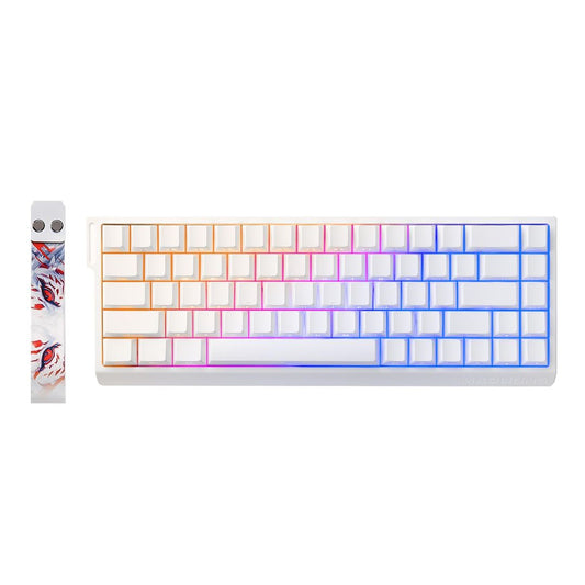 Wired Mechanical Gaming Keyboard 60% Compact with RGB PBT Keycaps – White