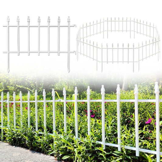 Garden Border Fence Metal 5-Panel Foldable 57x45cm Panels Total 2.8m – Black