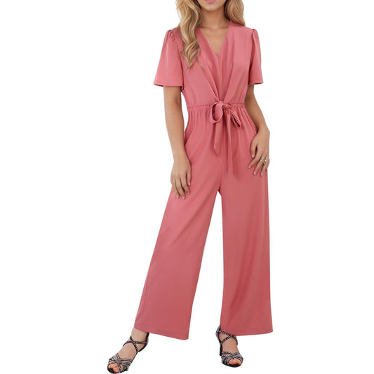 Women's Wide-Leg Linen Trousers High Waist Pockets Casual Summer - Mixed Box