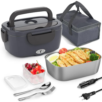 Electric Thermal Lunch Box 1.5L 80W Leakproof Removable Container 12/24/230V Portable