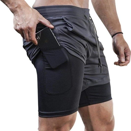 Men’s 2-in-1 Quick-Dry Running Shorts Inner Liner – Dark Grey L - Mixed Box