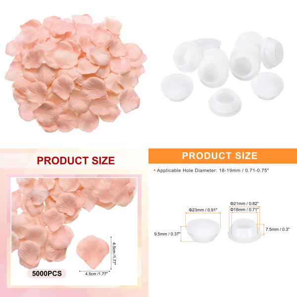 Silicone Hole Plugs 18-piece Round Locking Rubber Plugs for 18-19mm Holes Waterproof – Translucent 18-19mm - Mixed Box
