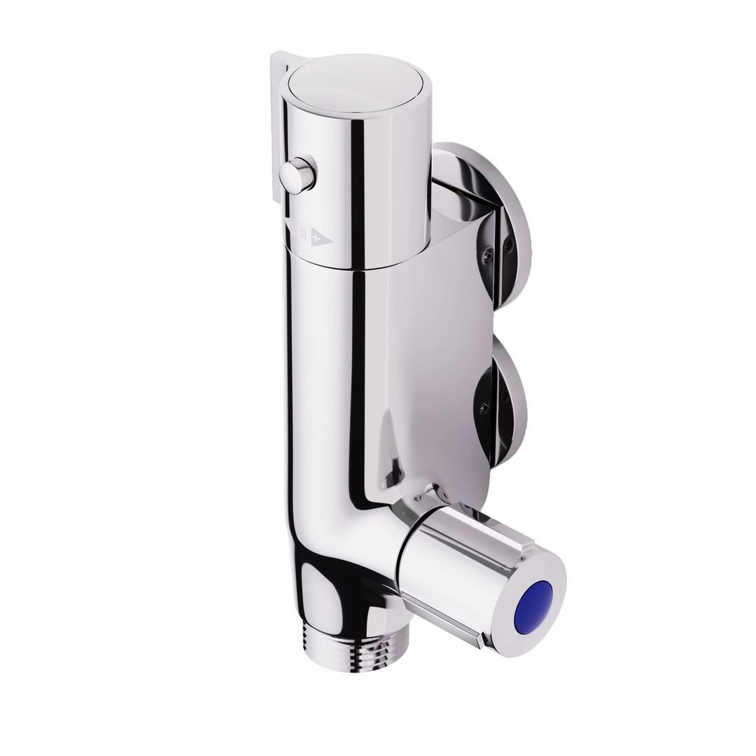Thermostatic Vertical Shower Mixer Caravan Shower Tap Mini Bar Solid Brass – Chrome