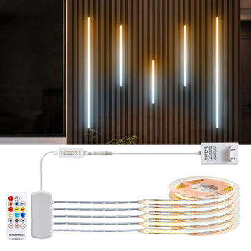 24V CCT COB LED Strip 5 x 1m 2700–6500K with Remote Control Kit for Cabinets & Displays