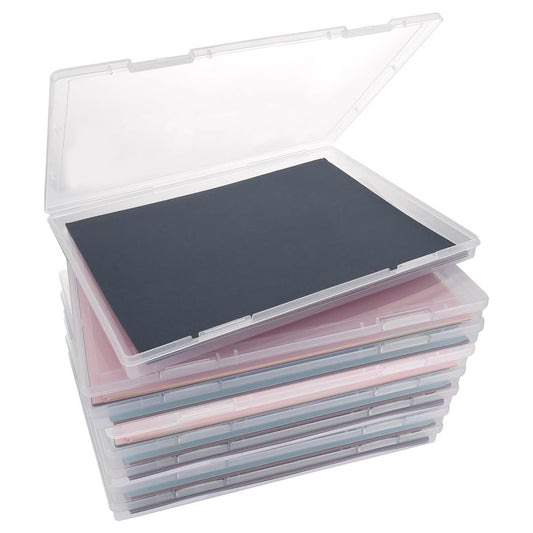 A4 Portable Archive Boxes 8-Pack Transparent Stackable Plastic – 30.5x22.3x2.2cm