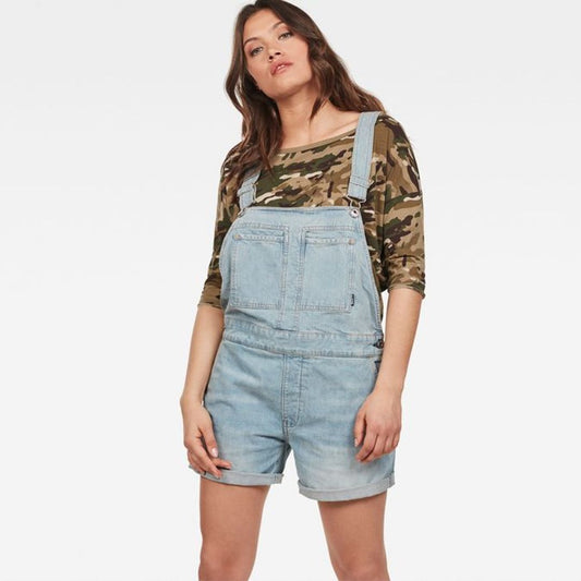 G-Star RAW Faeroes Boyfriend Short Overall Women Light Aged Destroy - XS
