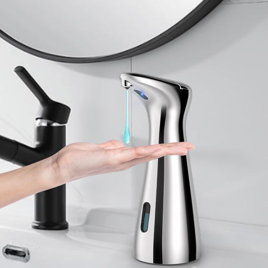 Touchless Automatic Soap Dispenser 200ml Sensor 4 Flow Speeds Battery – Silver