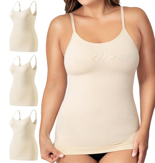 3-Piece Spaghetti Strap Camisole Set Seamless Tummy Control – L-3XL - Mixed Box