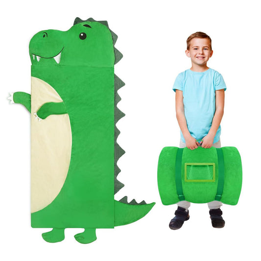 Dinosaur Kids Sleeping Bag Nap Mat 170x70cm Pillow Mat Blanket All-in-One Soft – Dinosaur