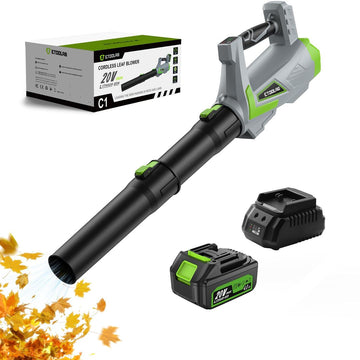 Cordless Leaf Blower 20V Brushless Turbo 4.0Ah 257km/h 6-Speed 1050m³/h – Black