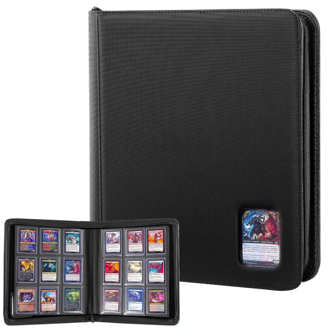 Top Loader Binder for Cards Holds 324 Toploaders – Compatible with TCG, MTG – Black