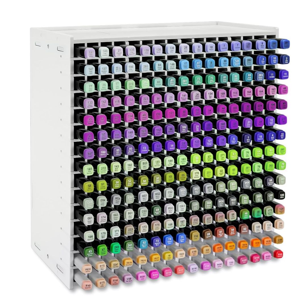 Wooden 240-Pen Organizer Desk Pen Holder for Pencils Markers Art Storage – Natural