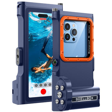 Lanhiem Waterproof Case IPX8 Diving Phone Case 15M Compatible with Smartphones – Blue