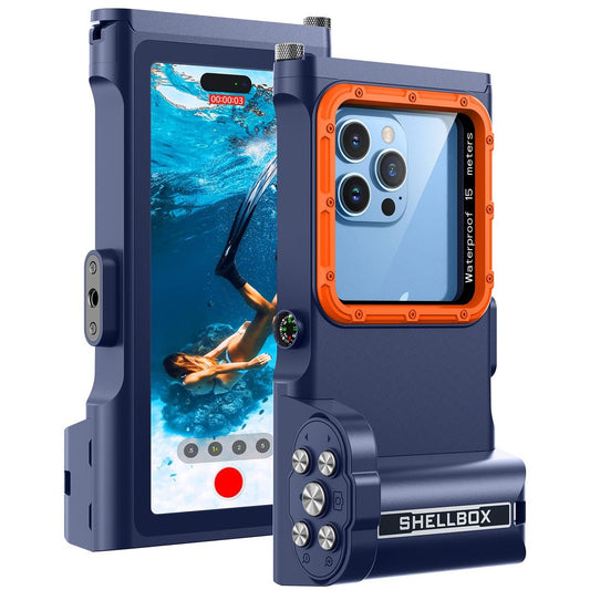 Lanhiem Waterproof Case IPX8 Diving Phone Case 15M Compatible with Smartphones – Blue
