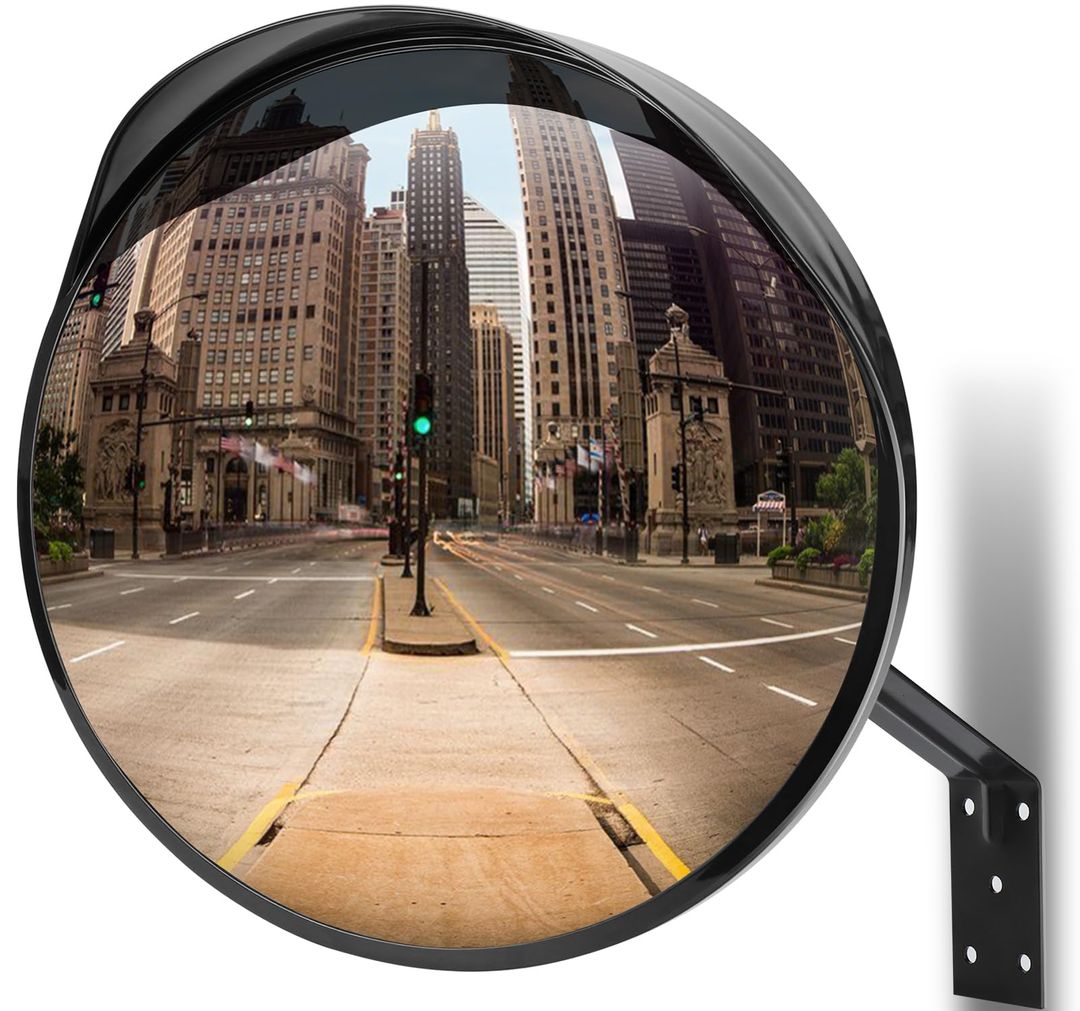 Moveland Convex Traffic Mirror for Garage Entrance, Adjustable Wide Angle View – 30 cm