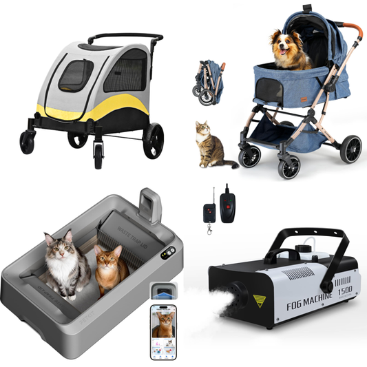 Pallet – Mixed Goods – Dog Strollers, Smart Feeders, Cat Litter Box, Mattress Topper, Wall Art, Electronic Dartboard