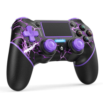 Reddening Wireless PS4 Controller with Motion Motors – Mini LED Display, USB Cable – Purple