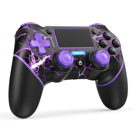 Reddening Wireless PS4 Controller with Motion Motors – Mini LED Display, USB Cable – Purple