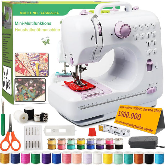 Portable Mini Sewing Machine 12 Stitches Mains/Battery Beginner-Friendly – Compact