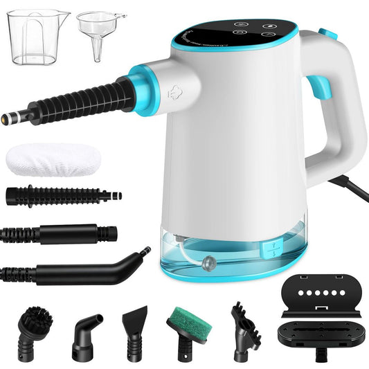 Handheld Steam Cleaner 1200W 450ml Removable Tank 15s Heat-Up 12 Accessories – 450ml