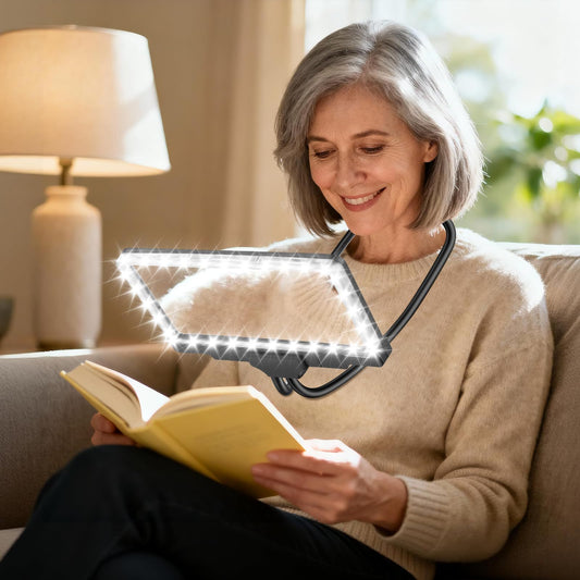 Hands-Free Magnifying Glass 5X 20cm with 36 LEDs Flexible Gooseneck – Hanging Neck