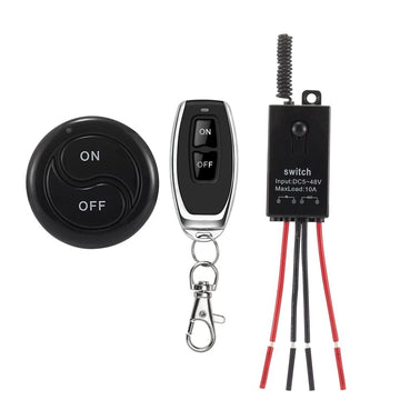 12V Wireless Light Switch Remote Control for Ceiling Lights – Black