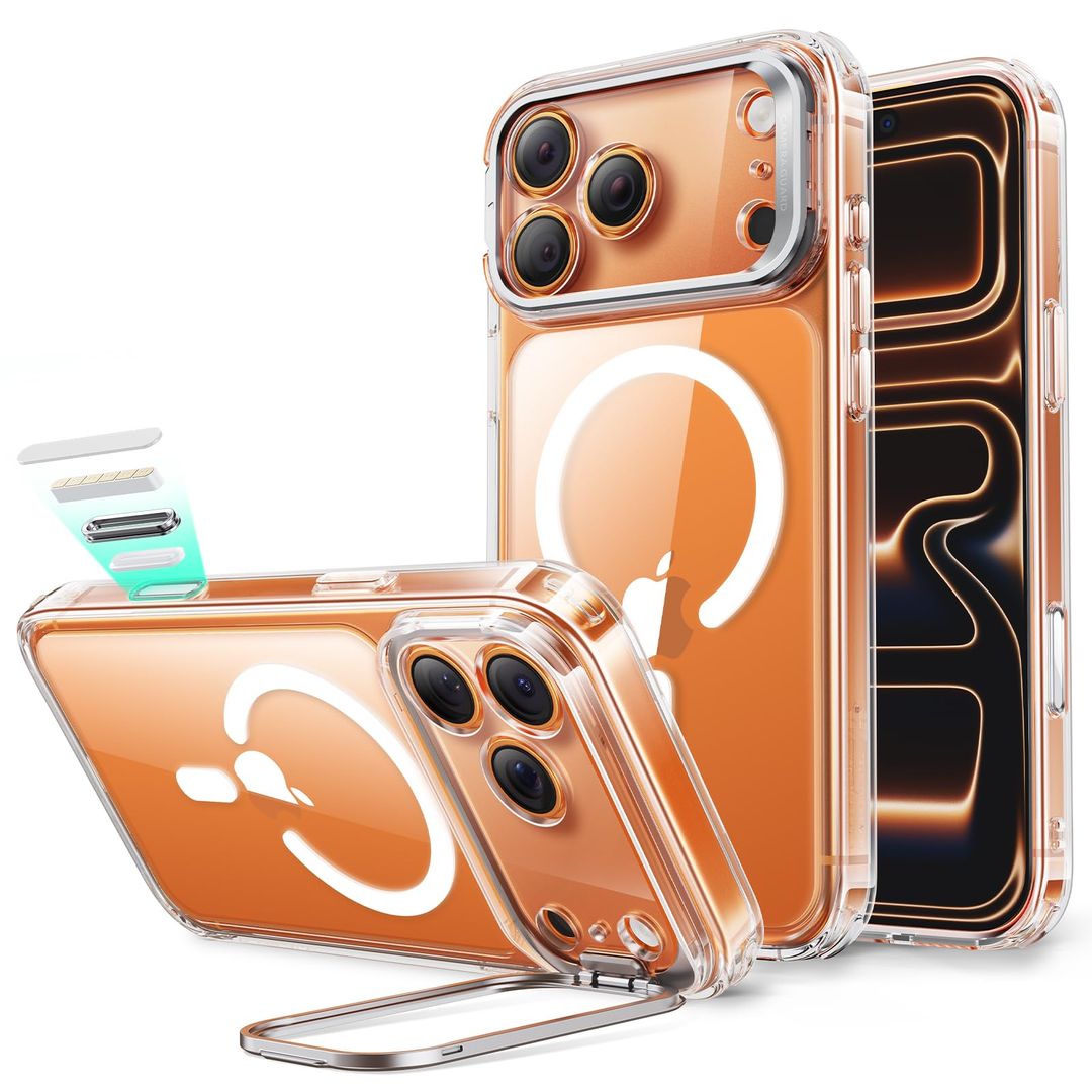 ESR iPhone 17 Pro Case Military-Grade Protection with Kickstand – Clear