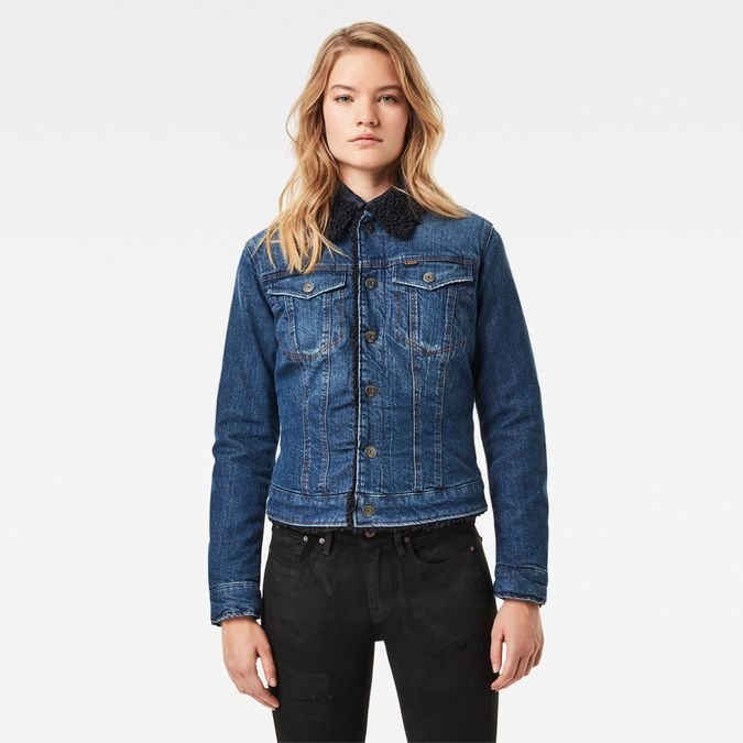 G-Star RAW 3301 Slim Sherpa Jacket Women Medium Aged - L
