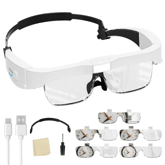 Magnifying Glasses with Light Hands-Free 3 LED Lights 5 Lenses – For Diamond Art