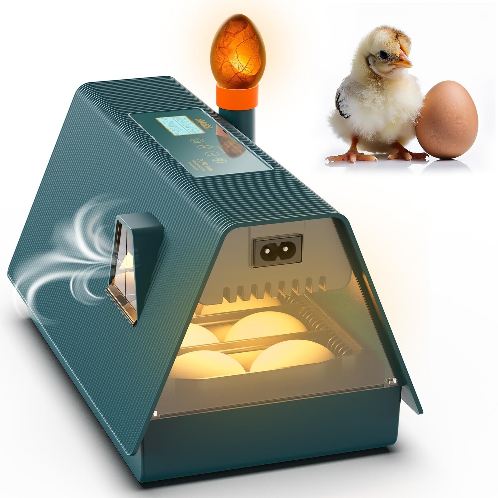 Fully Automatic Incubator with Egg Turning & Humidity Control – Green & Orange