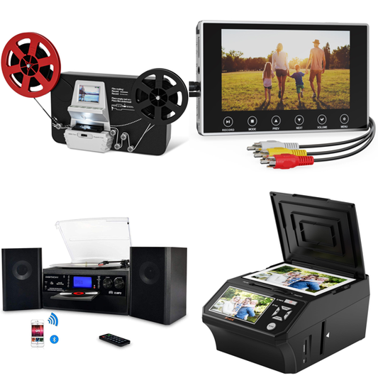 Pallet – Digital Audio & Video Devices – Film Scanners, Vinyl Turntables, VHS Converters, Diving Flashlights
