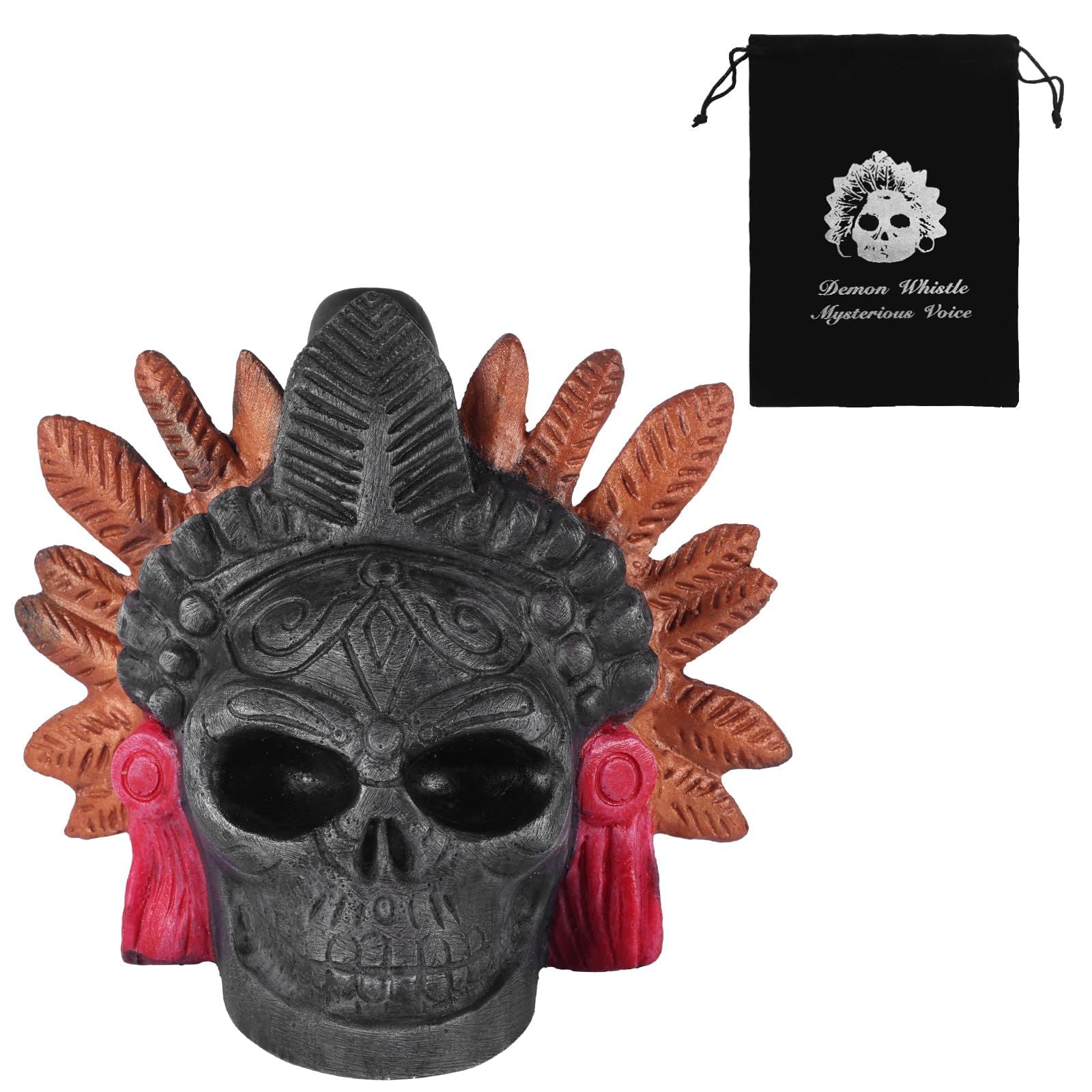 Aztec Death Whistle Skull Screaming Authentic with Storage Bag – Coloured - Mixed Box
