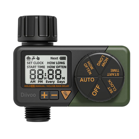 Automatic Irrigation Timer Programmable IP66 Brass Inlet/Outlet Rain Delay – Battery Operated