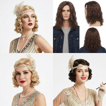 Curly Short Vintage Wig Synthetic Heat Resistant – Long Blonde 1920s - Mixed Box