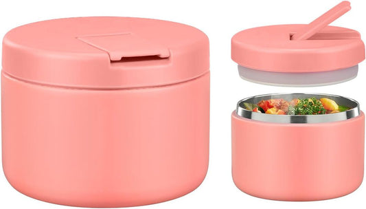 350ml Stainless Steel Food Thermos Leakproof Insulated Wide Mouth – Pink