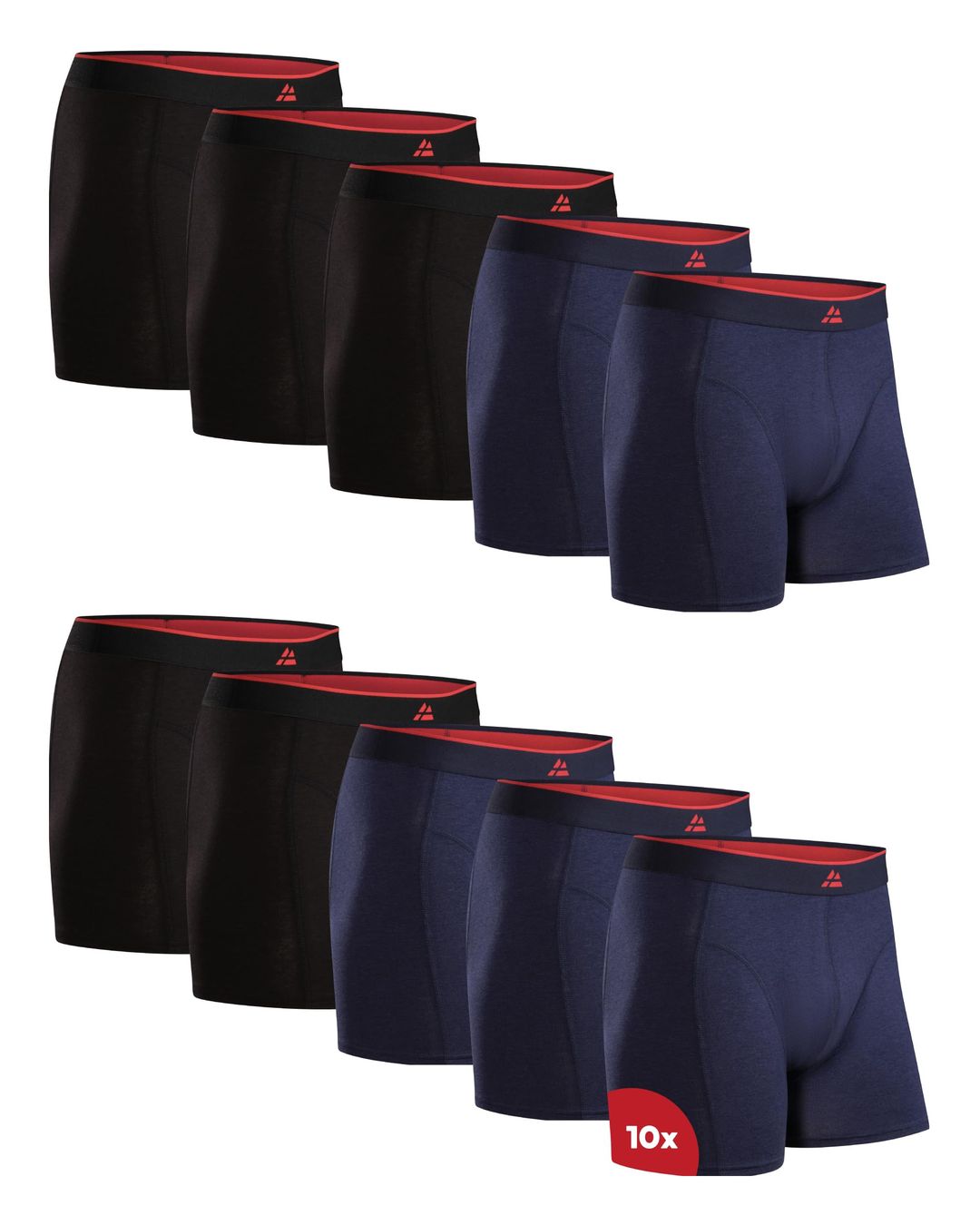 Men's Bamboo Boxer Briefs Ultra Soft Breathable – Black 6 Pack