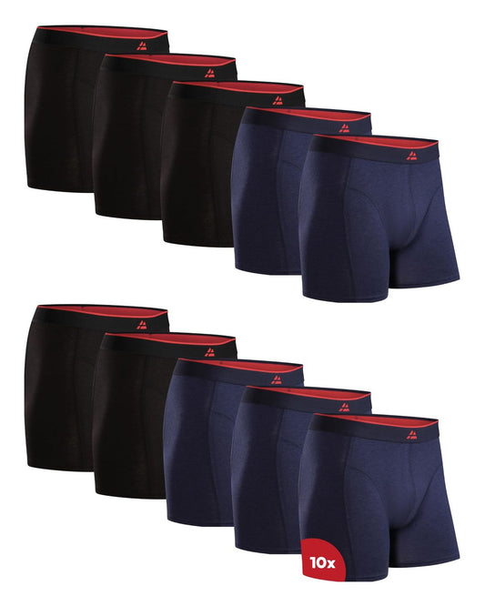 Men's Bamboo Boxer Briefs Ultra Soft Breathable – Black 6 Pack
