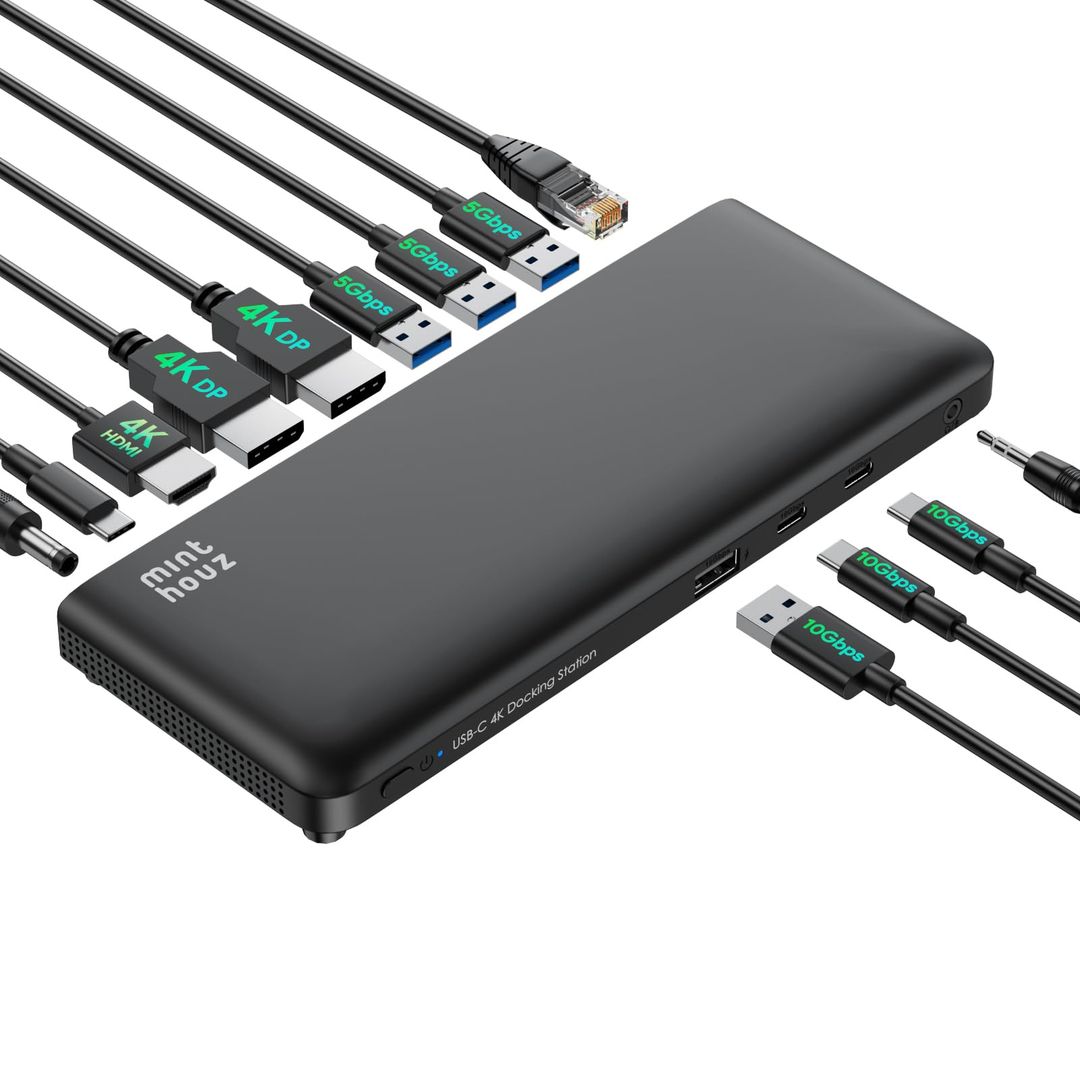 Thunderbolt 4 Docking Station 8K Dual HDMI 160W 7x USB 2.5G Ethernet