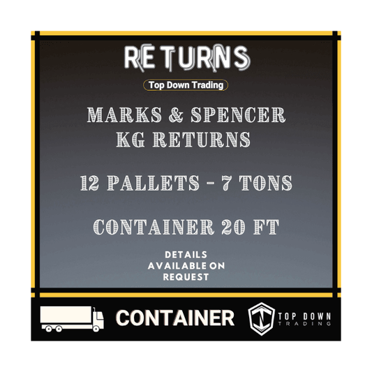 M&S KG Clothing Returns Pallets Container 20ft