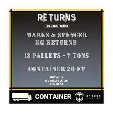 M&S KG Clothing Returns Pallets Container 20ft