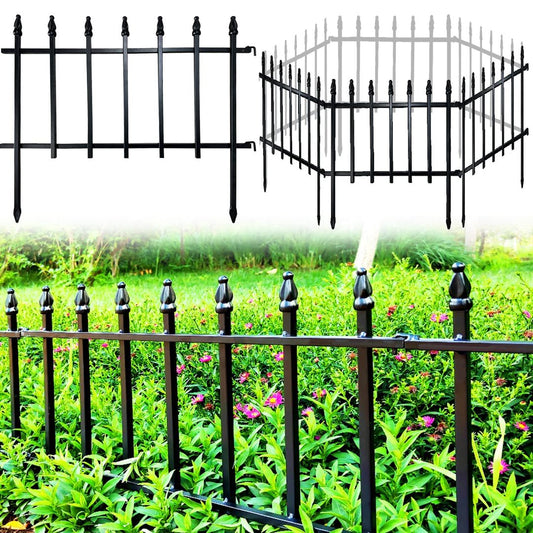Metal Decorative Garden Fence Panels – 57cm High x 2.8m Length