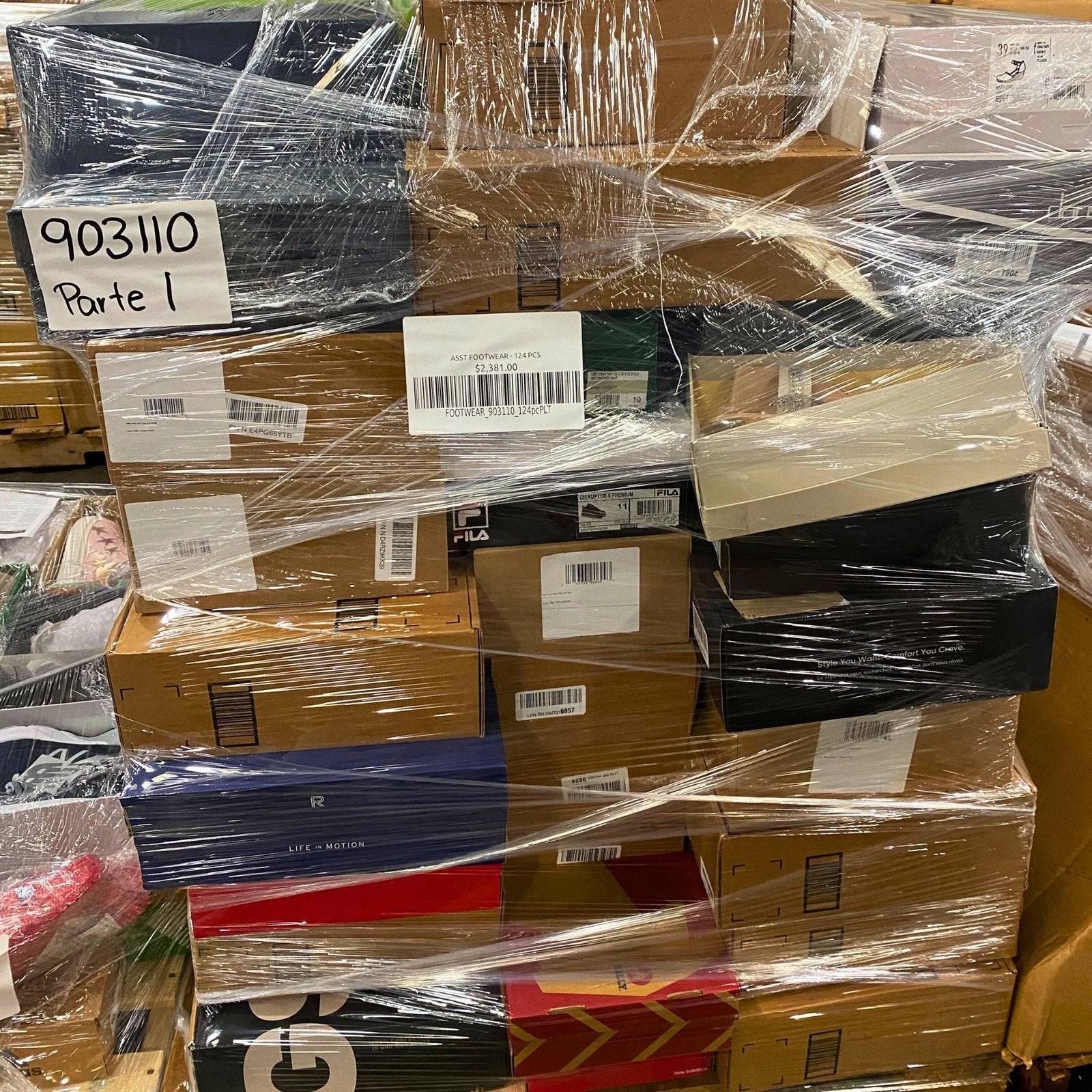 Pallet of Assorted Shoes of Different Brands And Sizes (350 Pcs Pallet)