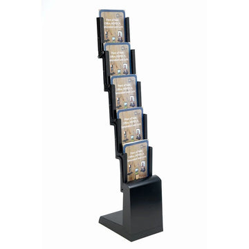 Folding Brochure Stand A4 Aluminium Compartments Carrying Bag – Black