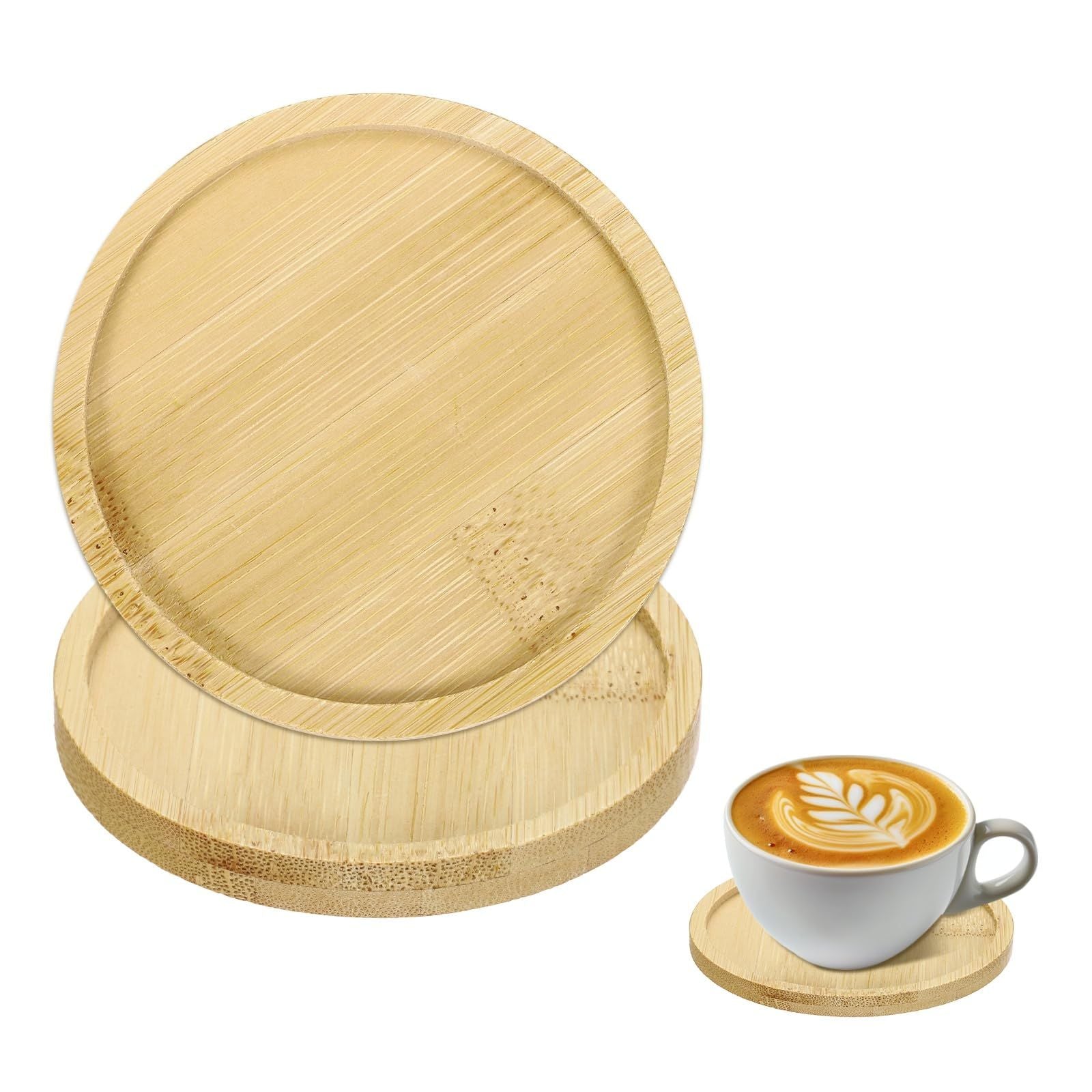 Round Wooden Coasters 2-Pack 95x95x10mm for Candles Cups Table Decor – 95x95x10mm - Mixed Box