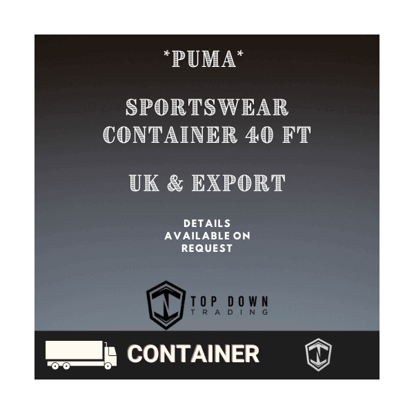 Puma Sportswear Wholesale Clothing Bulk Container